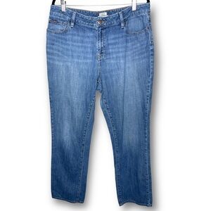 LL Bean Size 14 Blue Medium Wash Favorite Fit Classic Straight Leg Jeans $79